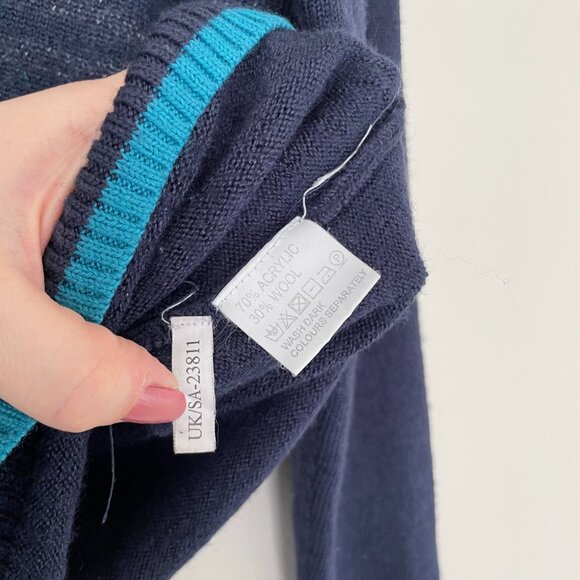 Vintage Yves Saint Laurent Wool Blend Logo Sweater Men's Size Medium - Picture 4 of 6